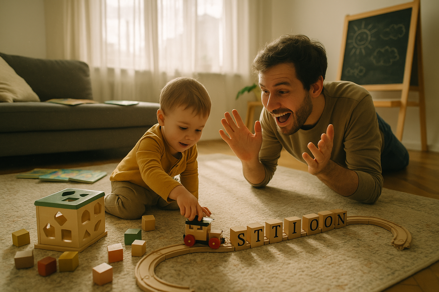 Kind speelt met educatief speelgoed
