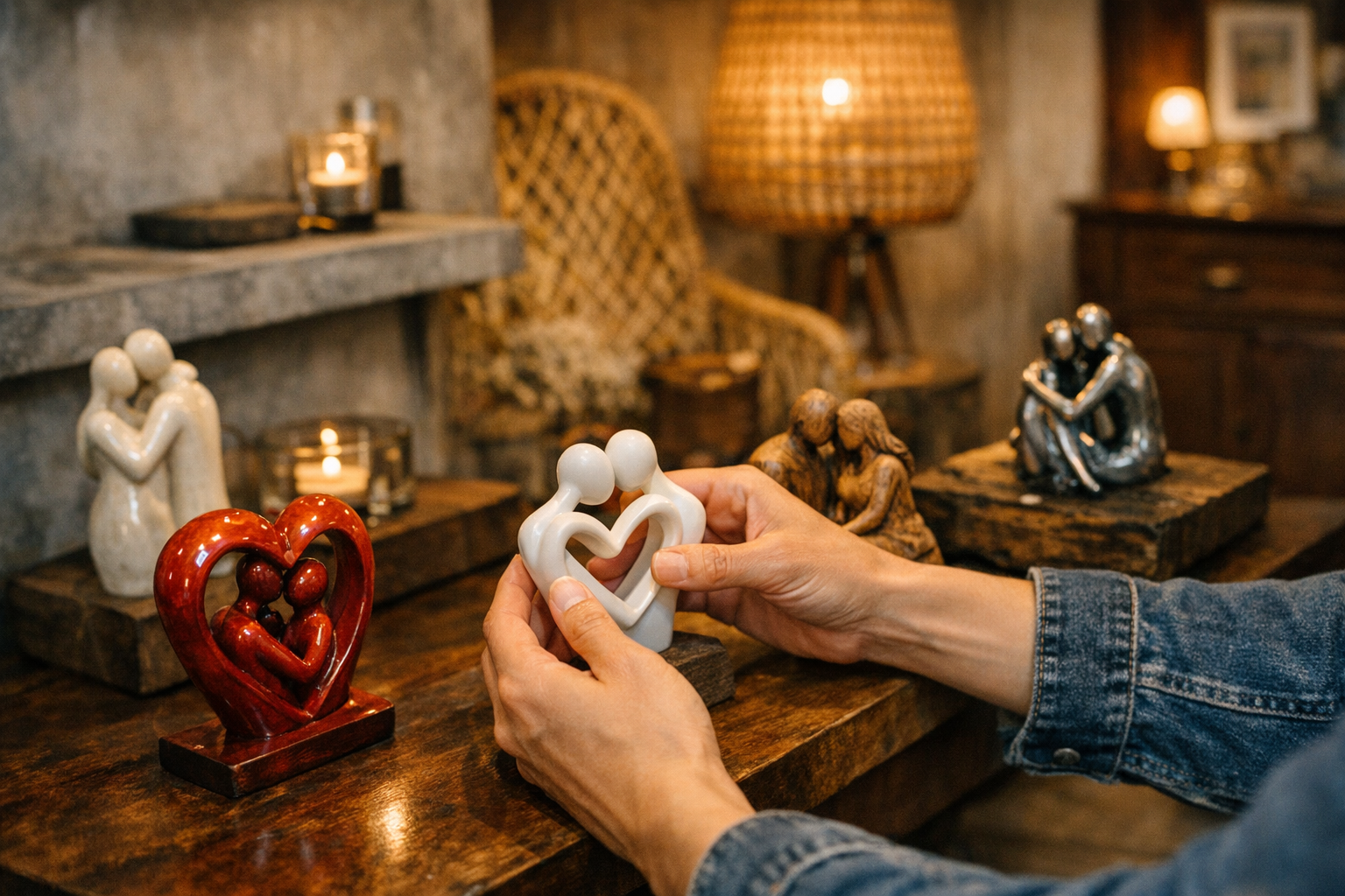 Verschillende stijlen liefde beeldjes